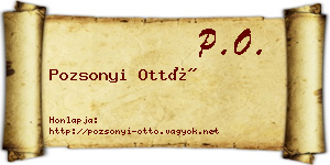 Pozsonyi Ottó névjegykártya